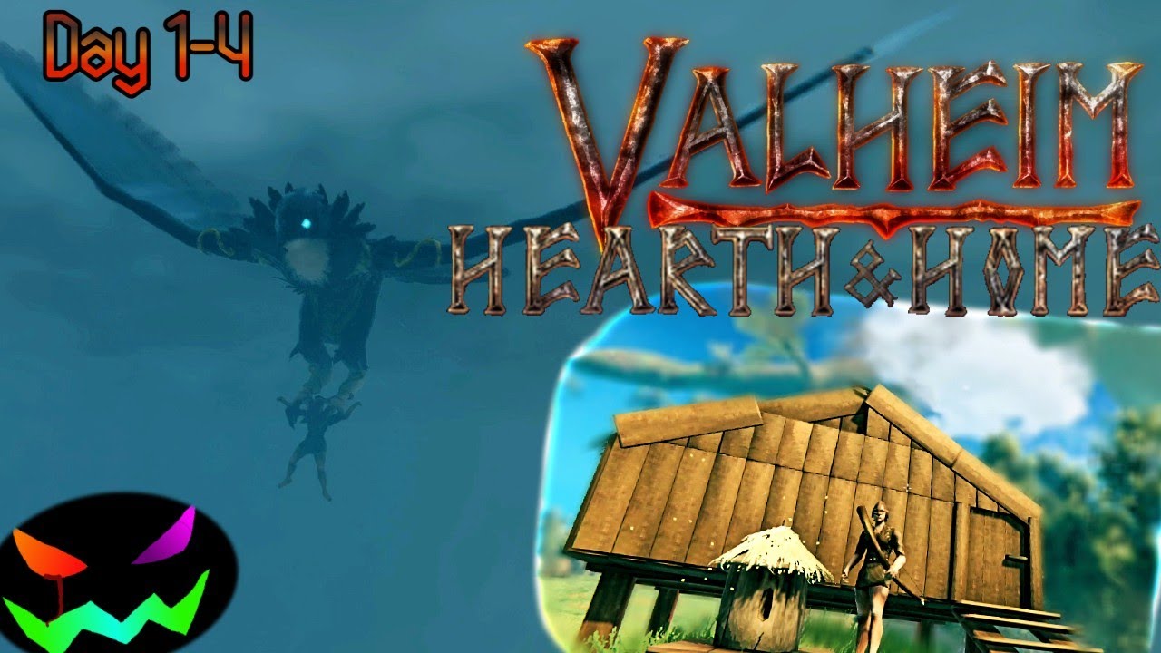 My first day in Valheim - Day 1-4 - [Hearth & Home Gameplay]
