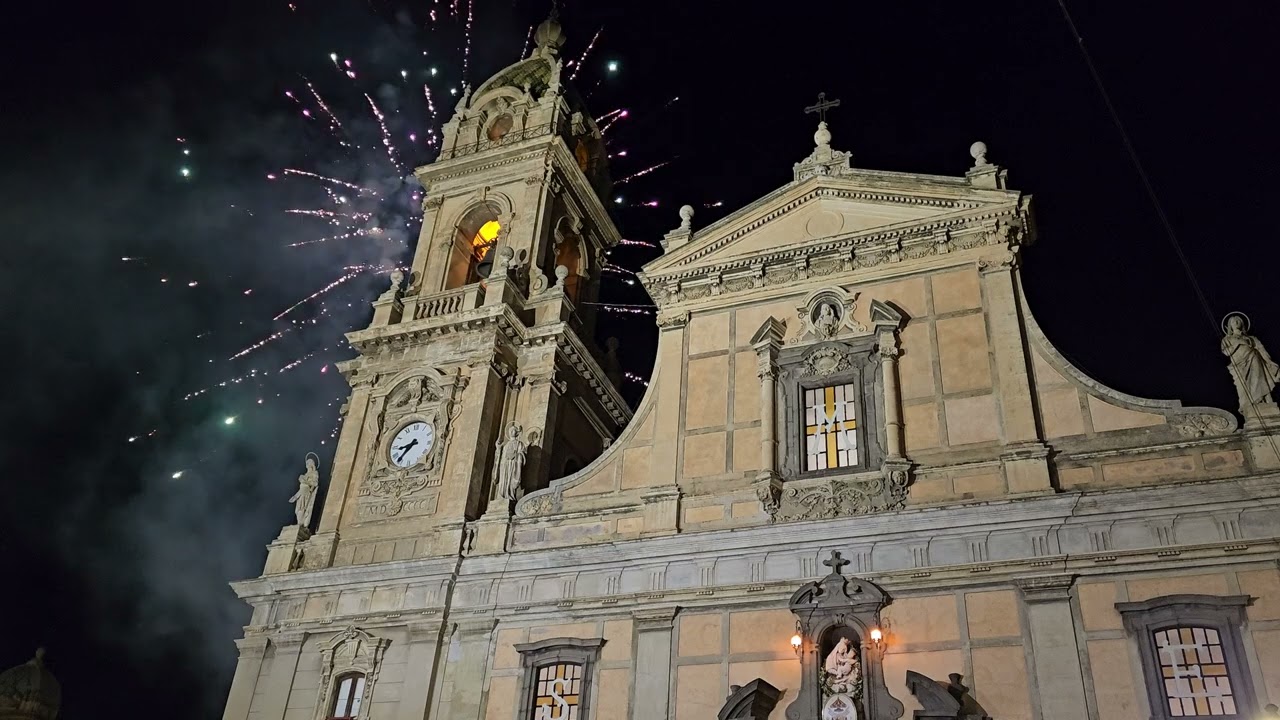 Biancavilla 6 Ottobre 2024 Uscita Processione San Placido e Fuochi Artificiali VACCALLUZZO EVENTS 4K