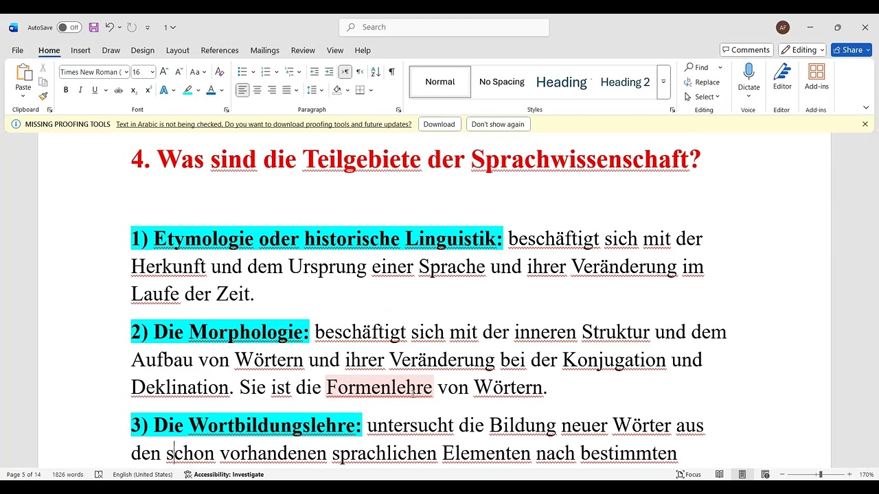 Womit beschäftigt sich die Sprachwissenschaft?   Was sind die Teilgebiete der Sprachwissenschaft?