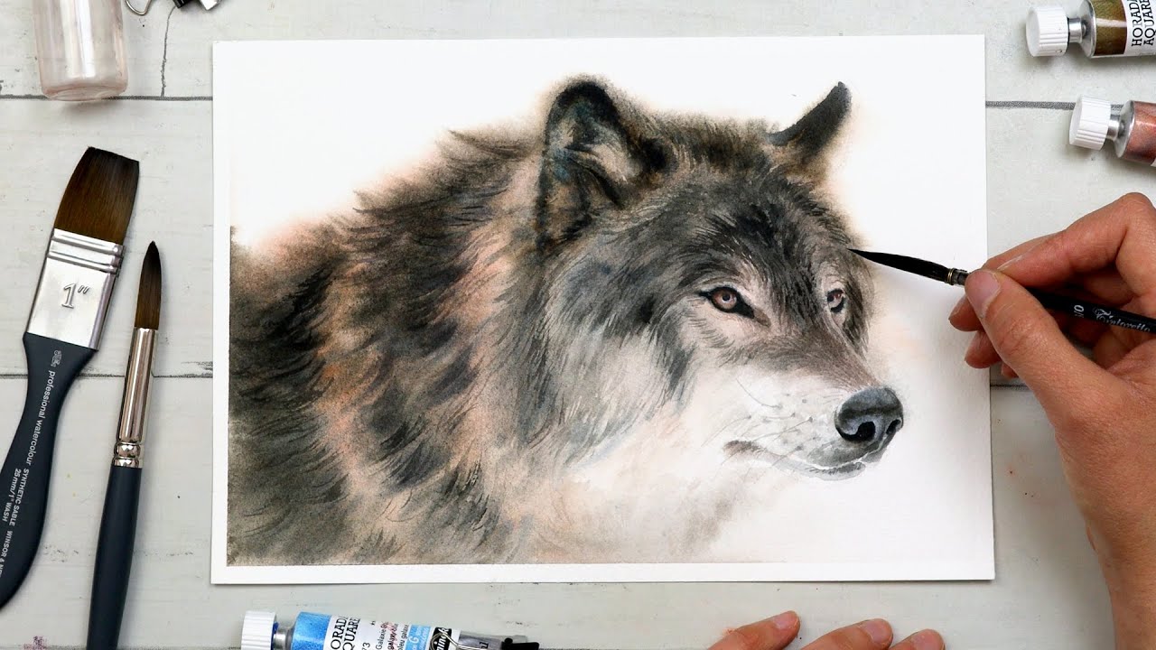 Dipingere un Lupo 🐺 ad acquerello | Tutorial