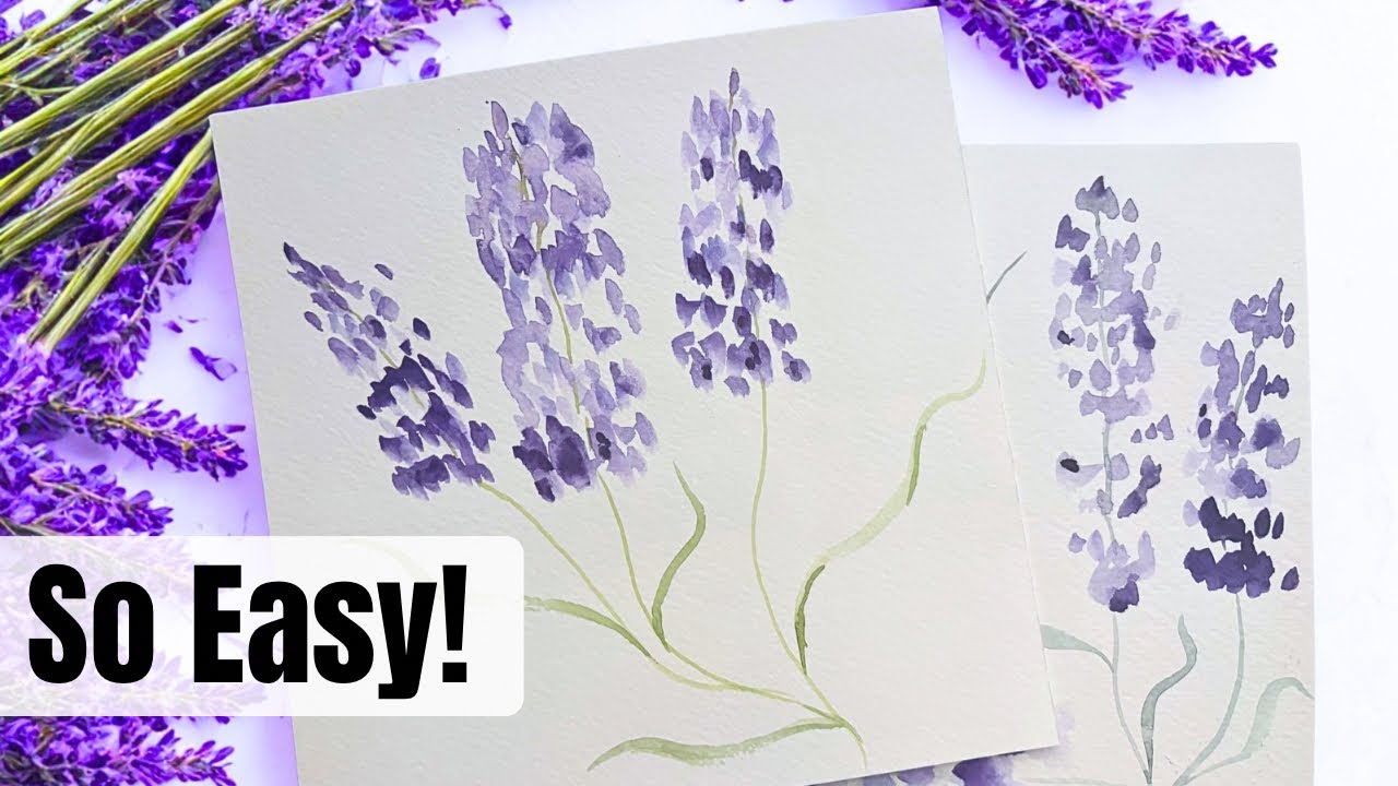 Easy Lavender Watercolor Tutorial for Beginners (No Sketch Needed)