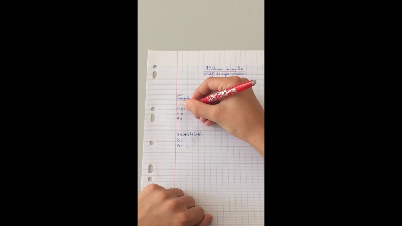 Additionner deux nombres relatifs de signes contraires