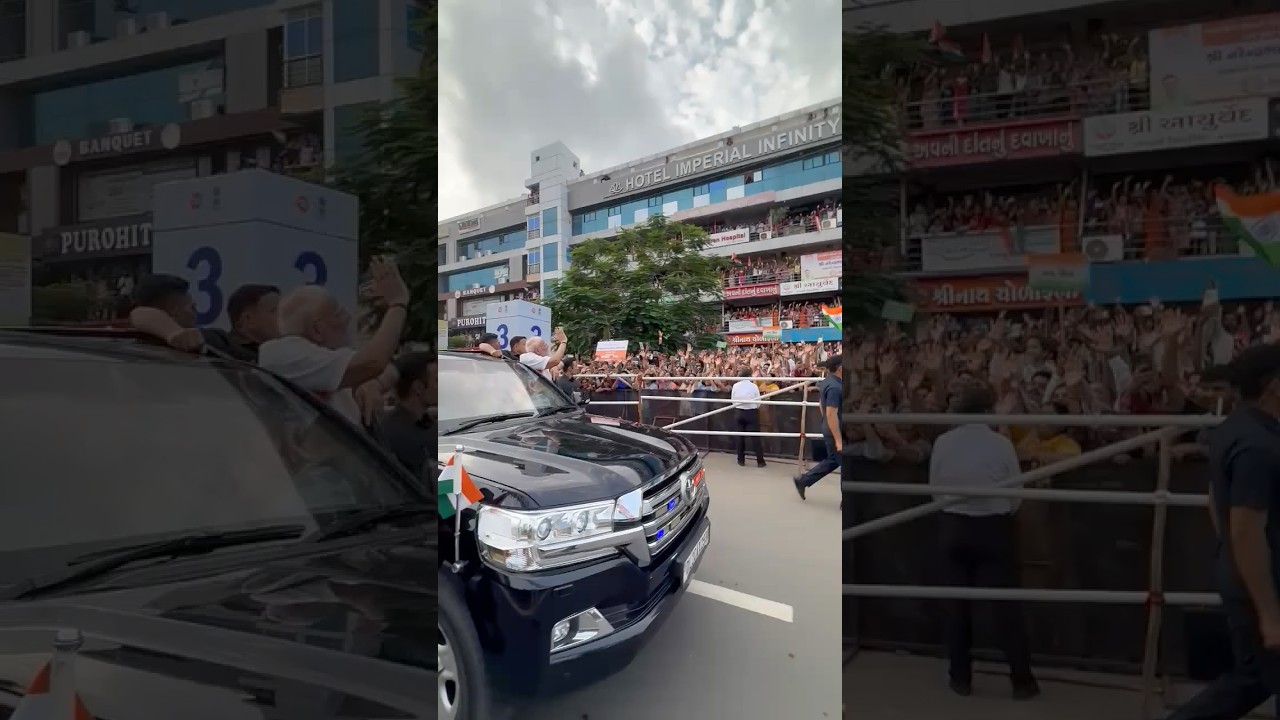 Ahmedabad out on the streets to give PM Modi a grand welcome | #shorts