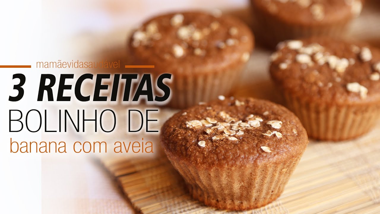 3 RECEITAS DE BOLINHO DE BANANA E AVEIA fácil e delicioso