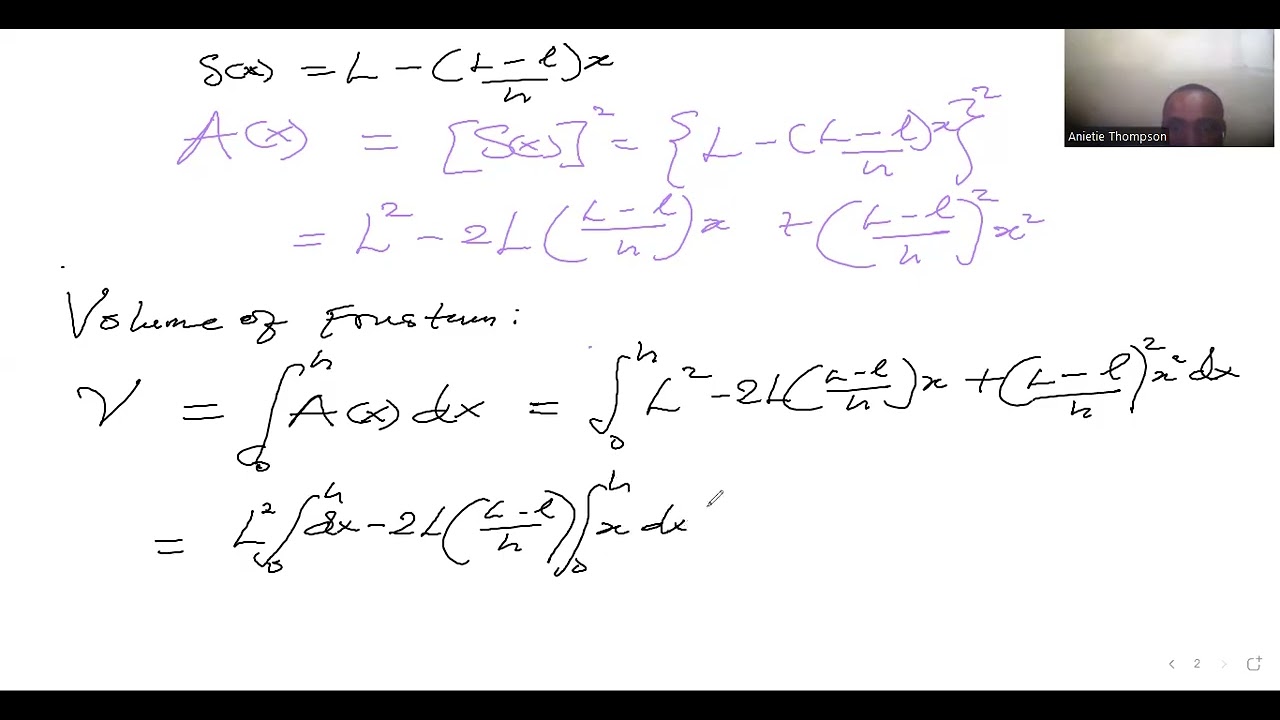 Deriving the Volume of a Pyramid Frustum Using Calculus