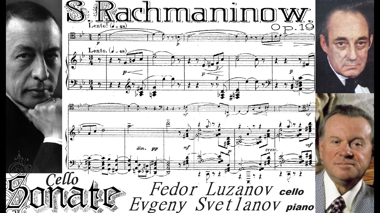 Рахманинов, Соната для виолончели и фортепиано соль минор (Светланов, Лузанов) [ НОТЫ ]