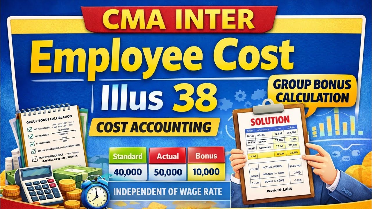 CMA INTER |EMPLOYEE COST| ILLUSTRATION 38|Cost accounting|STUDY MATERIAL Solutions
