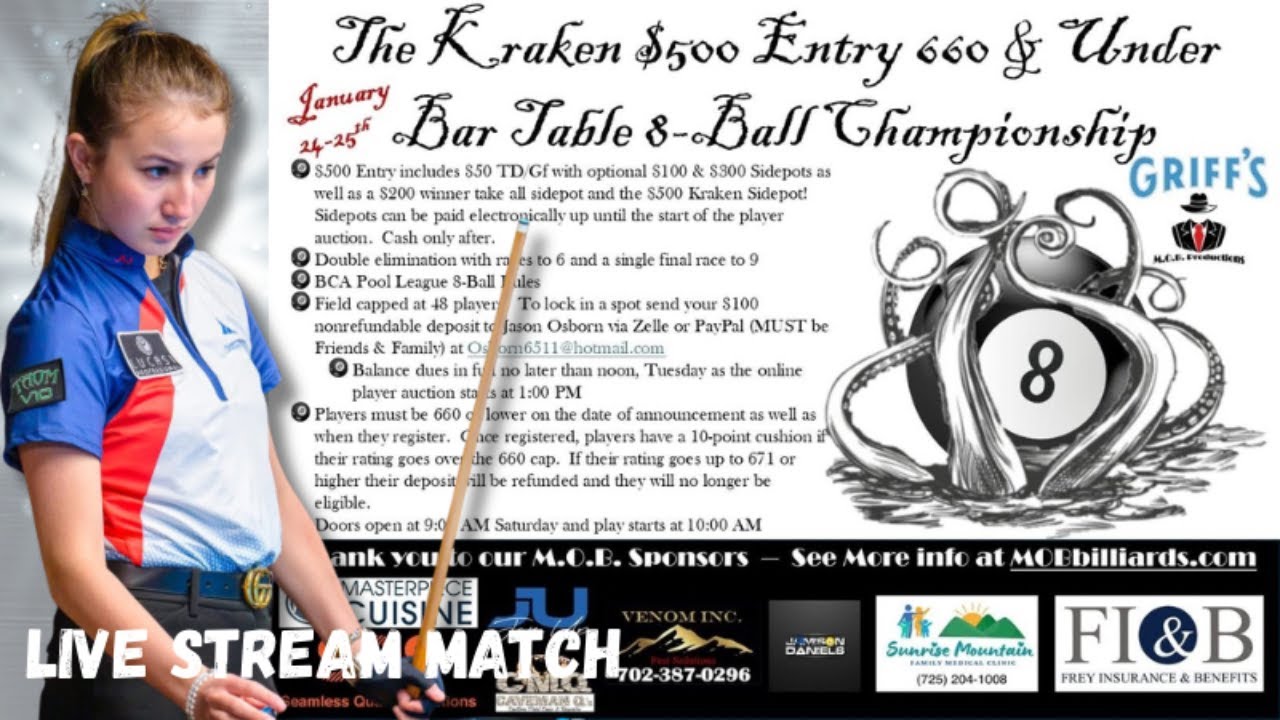 SAVANNAH EASTON vs MICHAEL BALZER | MOB Productions Kraken 660u $500 entry  8 Ball