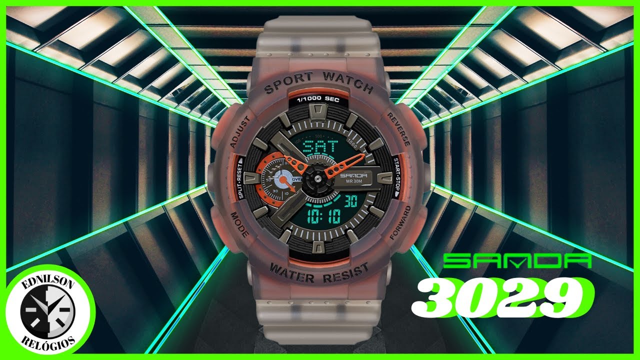 Relógio sanda neon 3029