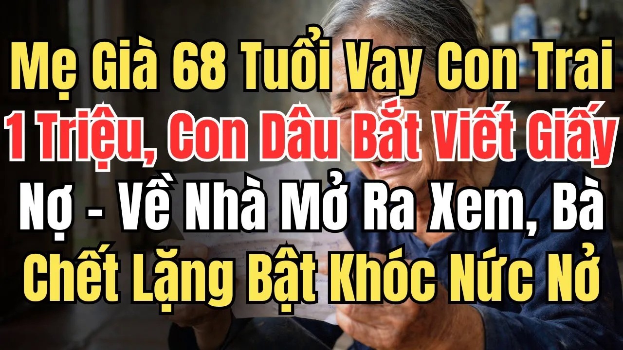 Mẹ Già 68 Tuổi Vay Con Trai 1 Triệu, Con Dâu Viết Giấy Nợ – Về Nhà Mở Ra Xem, Bà Chết Lặng Bật Khóc