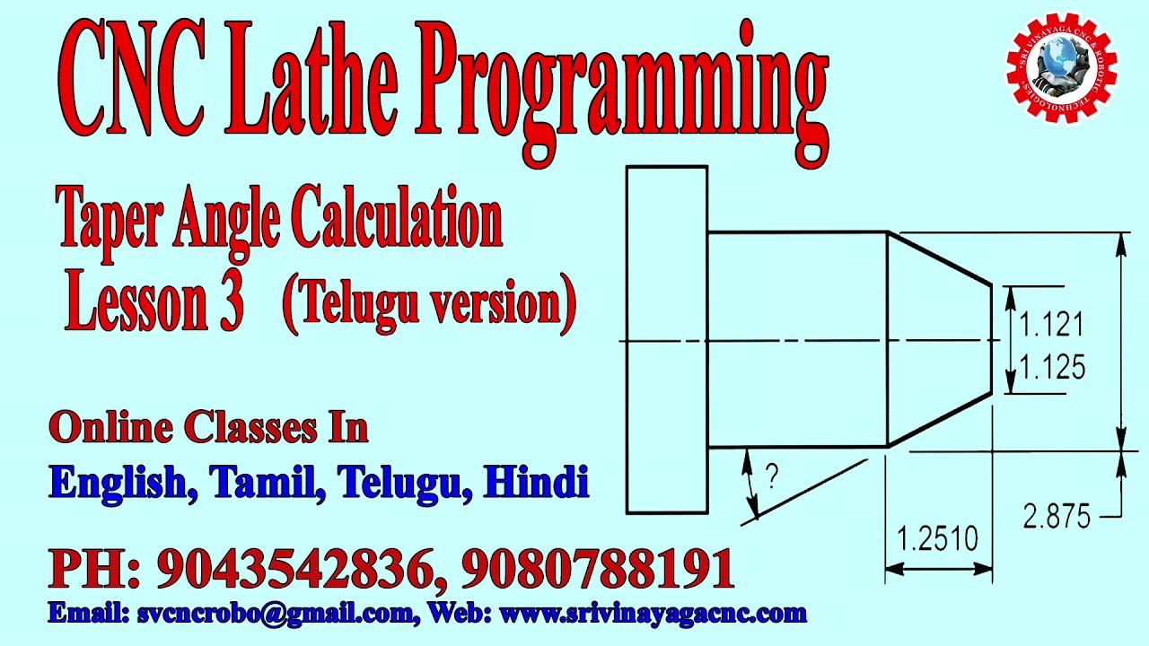Cnc Angle Calculation in Telugu - Cnc Programming in Telugu - Cnc Turning Machine Operator Training