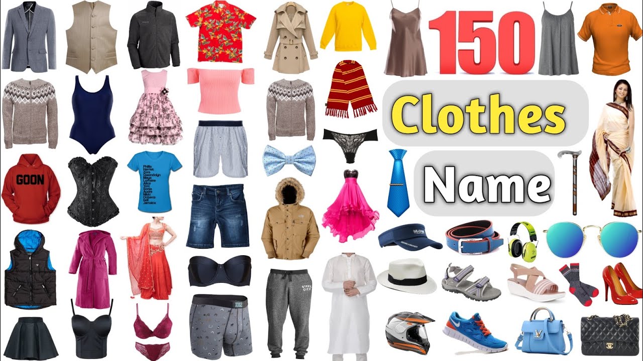 Clothes Vocabulary ll 150 Clothes Name In English With Pictures ll Clothing Items ll Clothing Names