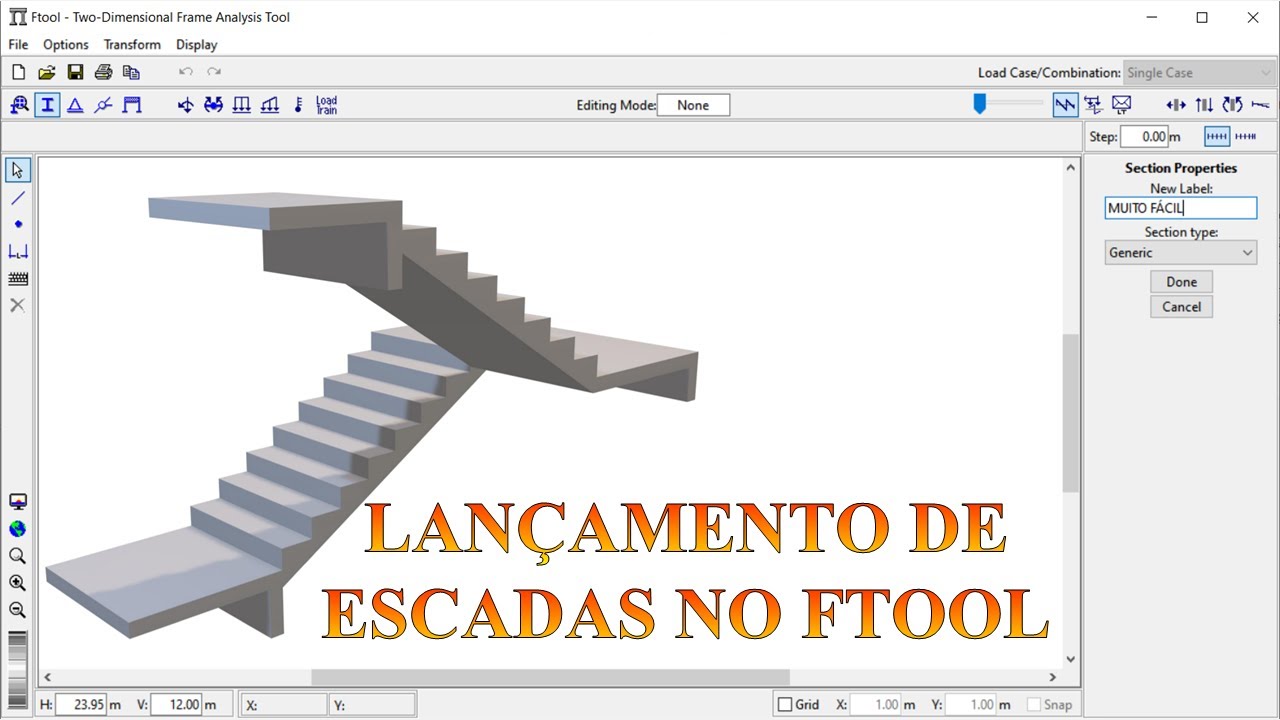Lançamento de Escadas no Ftool