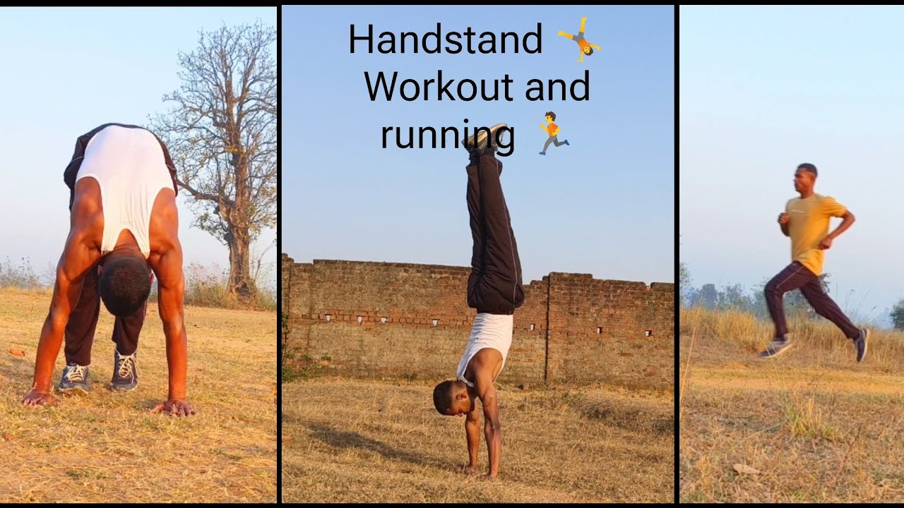 Handstand 🤸 Workout and running 🏃 