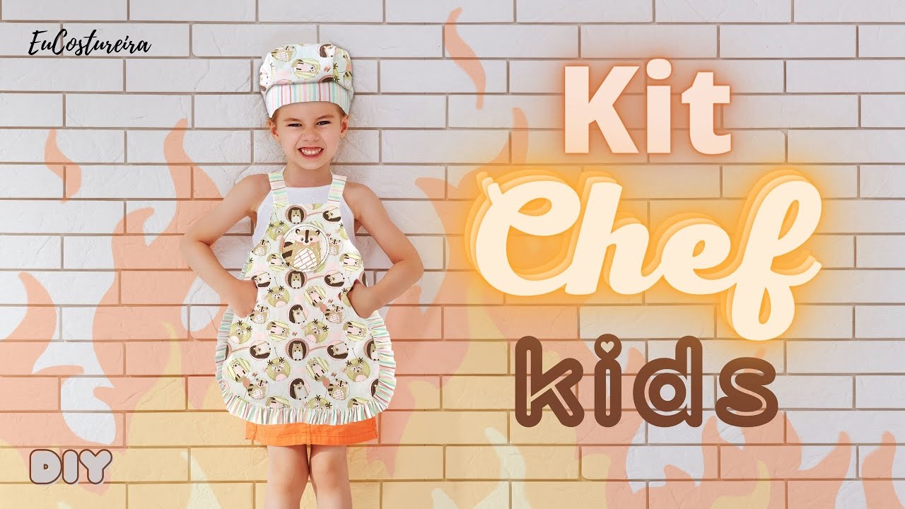 DIY kit avental e touca infantil