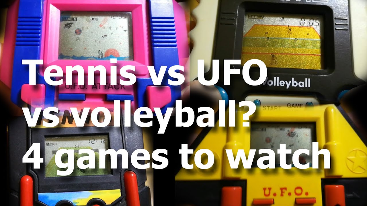 Tennis vs UFO? - 4 similar handheld games - LCD handheld games