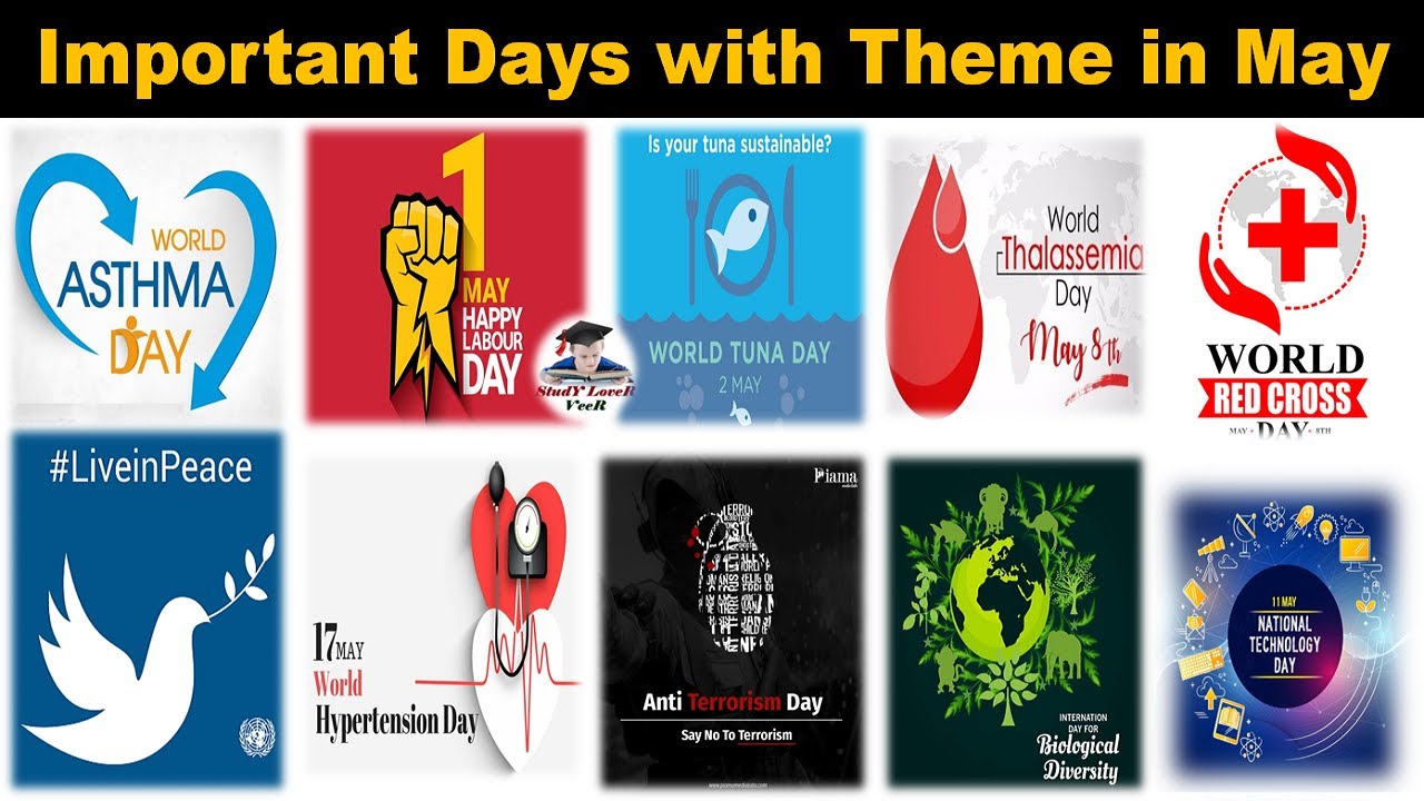 Important Days with Theme in May 2020 | Current Affairs 2020 | National and International days, Veer