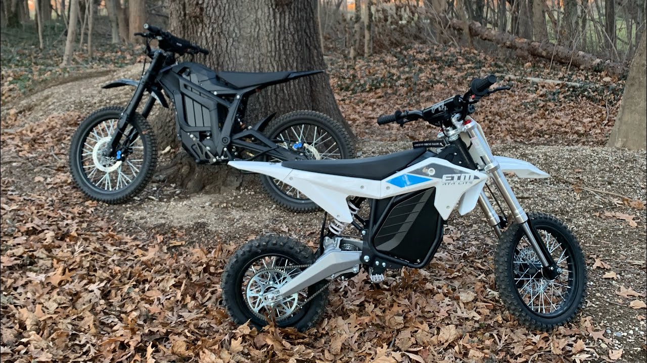 First ride on the ETM RTR. Surron gets a flat and dad wheelies the Talaria 