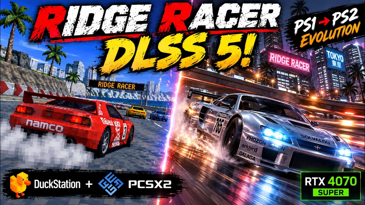 Ridge Racer PS1 to PS2 Evolution with DLSS 5! | DuckStation + PCSX2