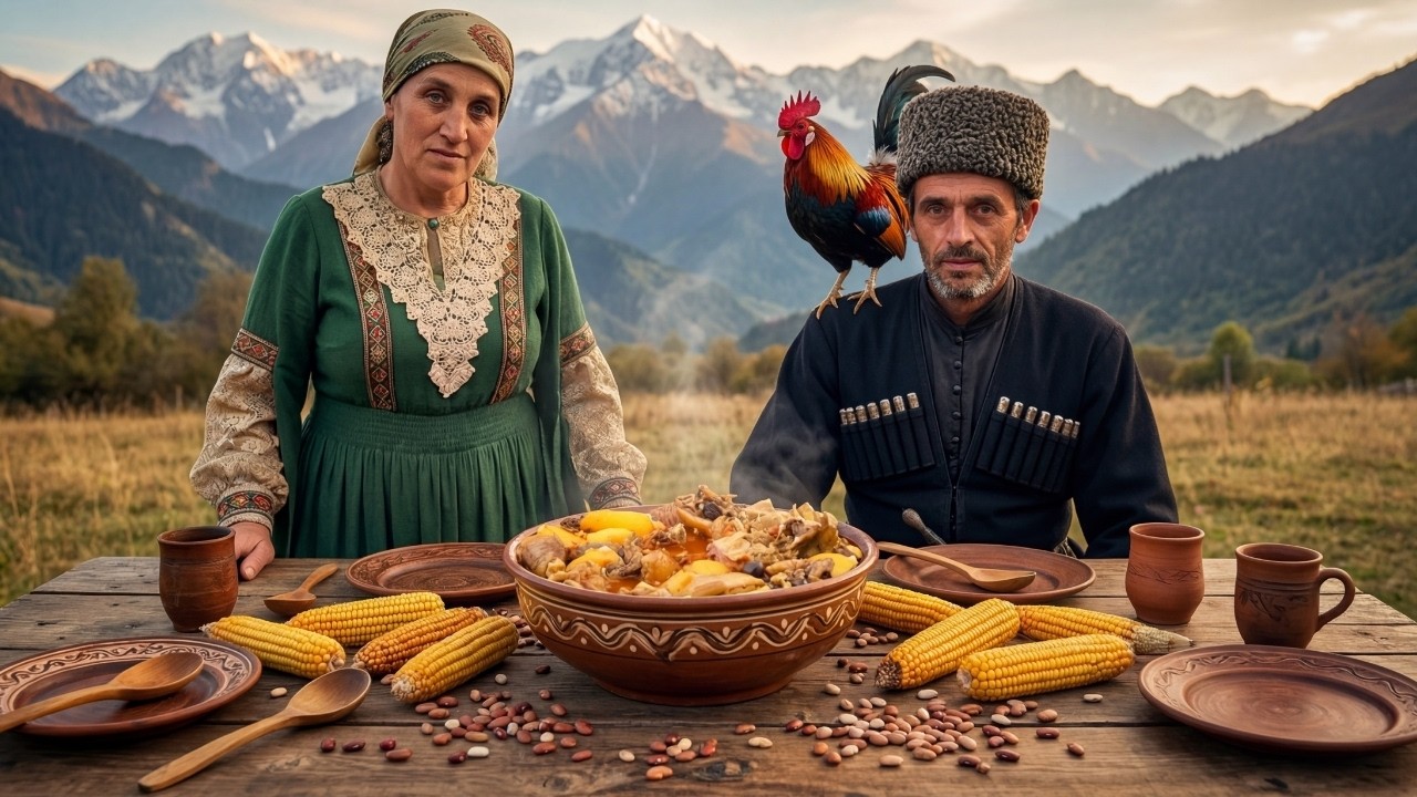 Kənd xoruzundan yarpaq xəngəl bişirdik, heyvan növbəsinə getdik – Cimcimax dağ həyatı