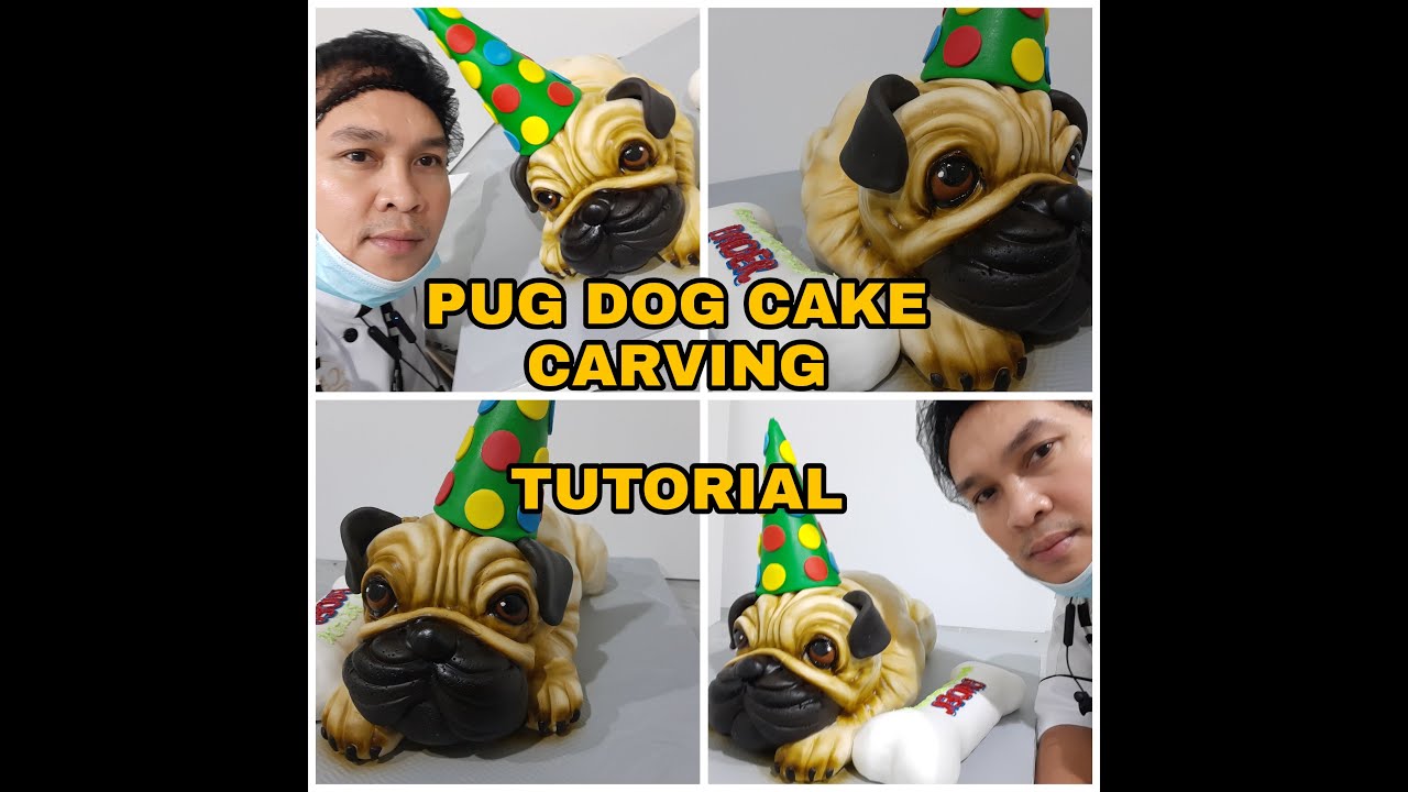 HOW TO MAKE PUG DOG CAKE CARVING STEP BY STEP by LEaRN cake TV vlog #181