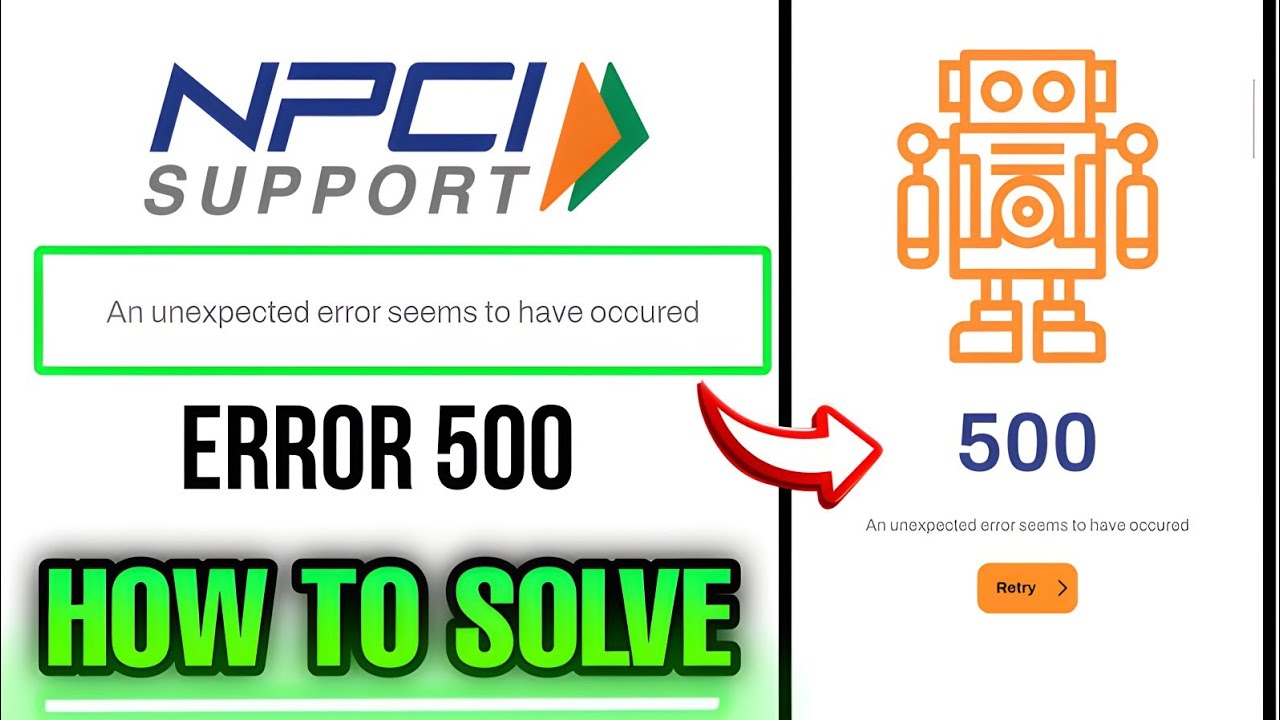 NPCI not working | 500 An unexpected error seems to have occurred | npci aadhaar seeding failure 