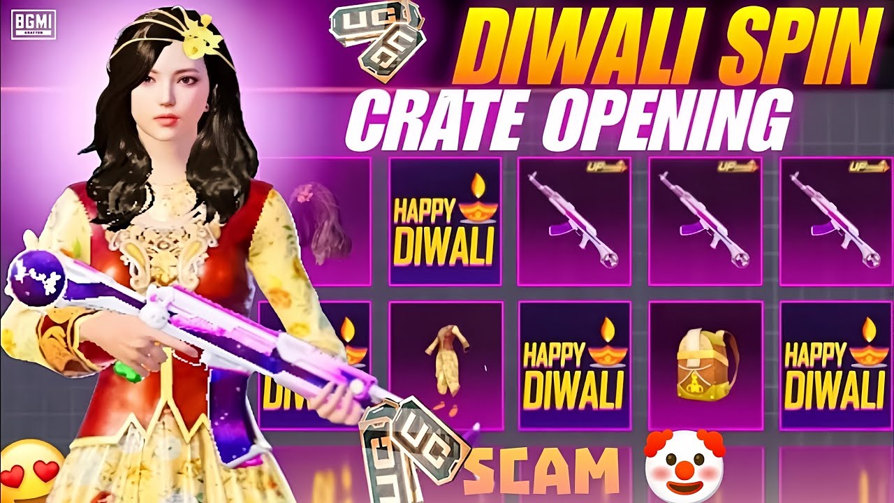 BGMI DIWALI SPIN | NEW LUCKY SPIN CRATE OPENING | #luckycrateopening #newluckyspin
