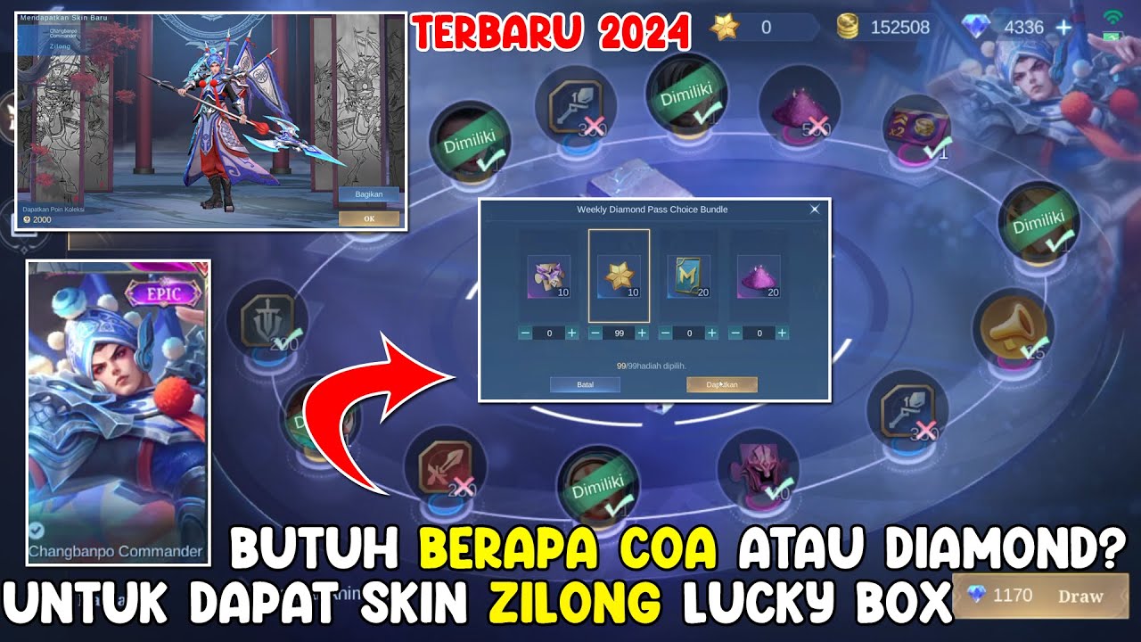 CARA MENDAPATKAN SKIN EPIC ZILONG CHANGBANPO COMMANDER EVENT LUCKY BOX - DRAW LUCKY BOX ZILONG MLBB