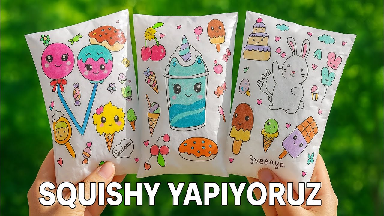🌈 Squishy yapıyoruz🌈 resim çizme Challenge yaparak sukuşi yapıyoruz ￼😍 Etkinlik Videosu