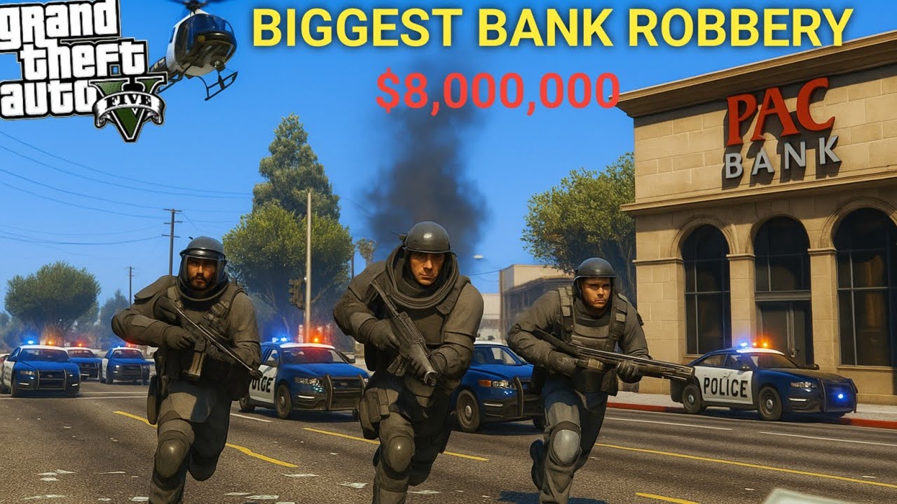 GTA 5 - Most Wanted Bank Robbery Escape | Epic Police Chase!