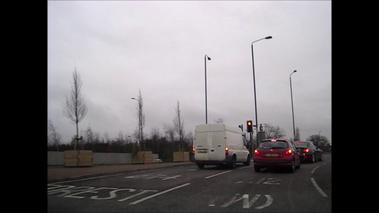Driving from Woodford to Westfield Stratford, England