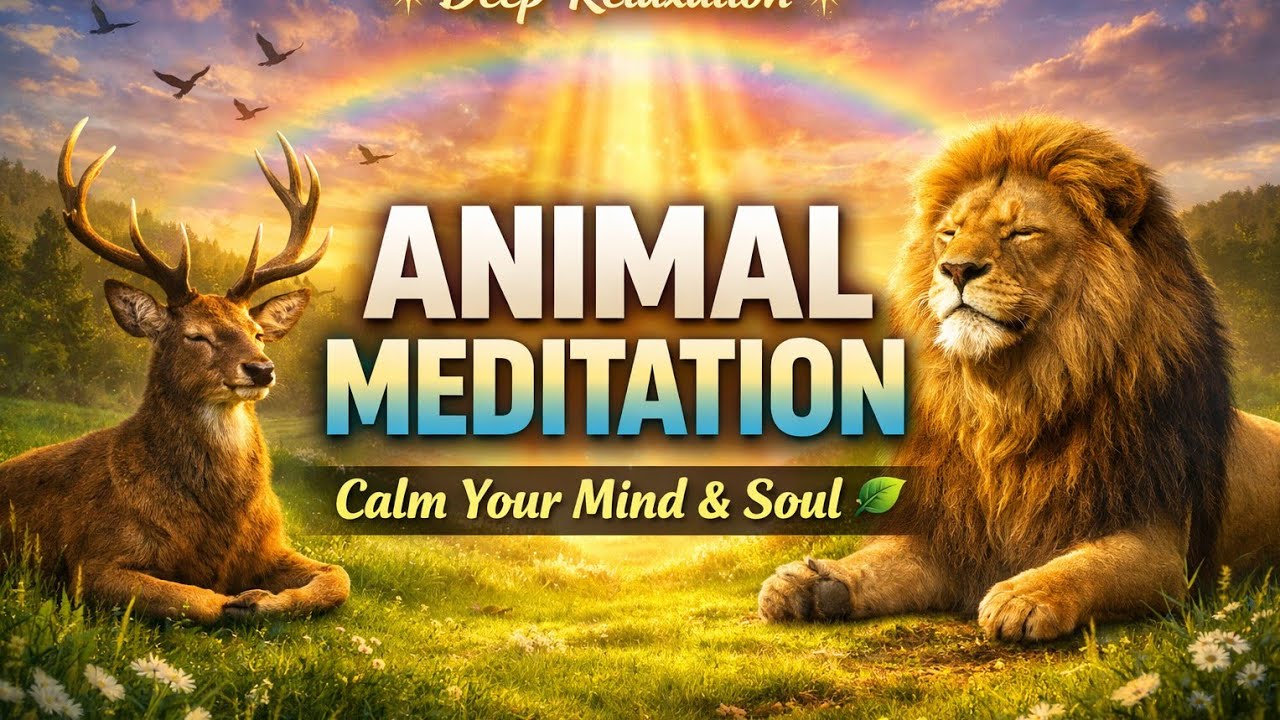 Peaceful Forest Deer in Golden Light 🌿 Relaxing Nature Meditation | Calm Mind & Stress Relief 4K