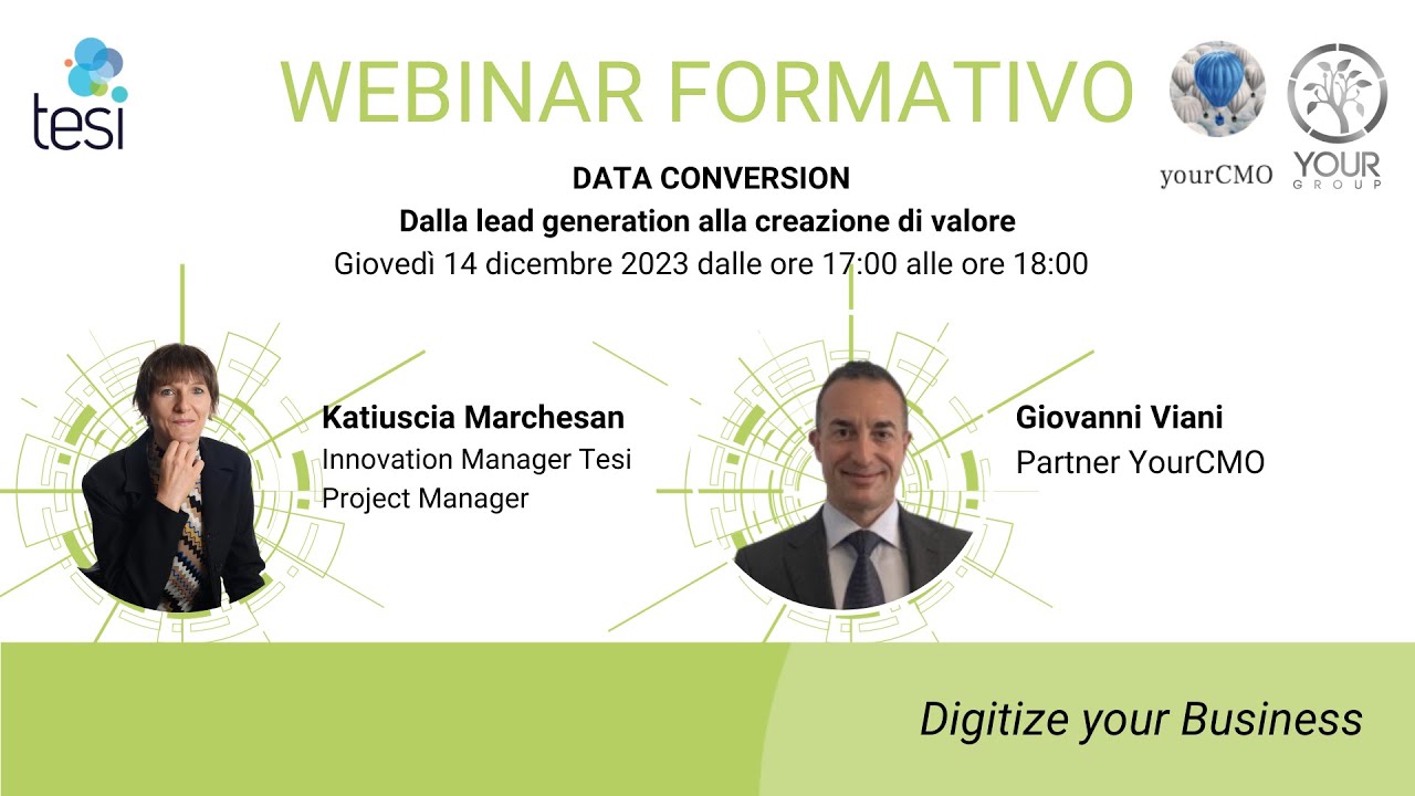 Webinar formativo - DATA CONVERSION: Dalla lead generation alla creazione di valore