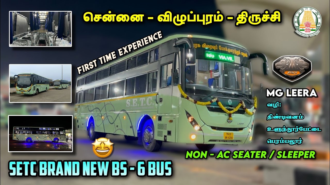 🔴🎉SETC BRAND NEW BS-6 BUS VLOG💥!! Non-AC Seater Cum Sleeper | MG Leera | First Time | Dhamo Travlogs