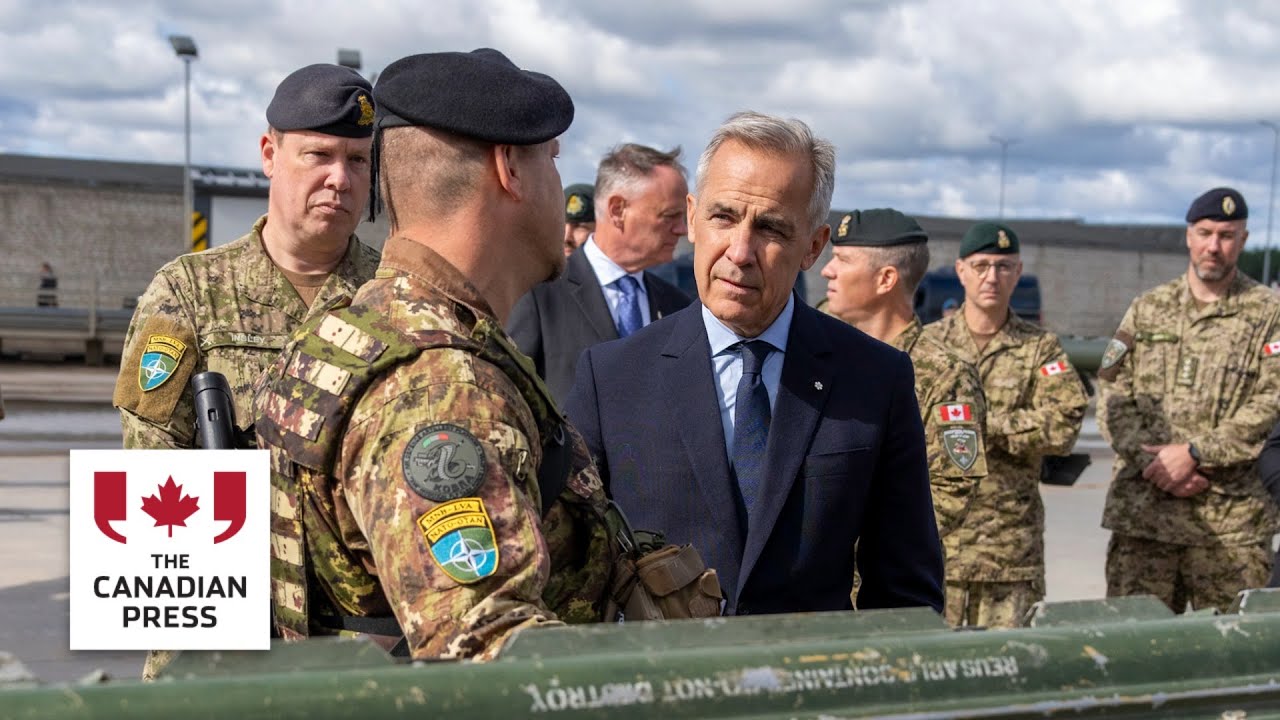 Mark Carney visits troops at Ādaži Military Base in Latvia