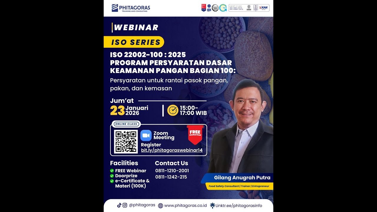 Webinar ISO Series: ISO 22002-100 : 2025 Program Persyaratan Dasar Keamanan Pangan Bagian 100
