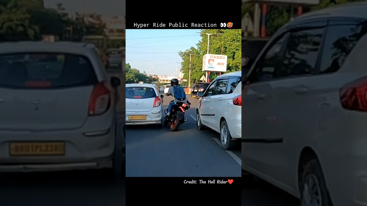 Hyper Ride Public Reaction 👀🥵 #shorts #ytshorts #bike #rider #duke390
