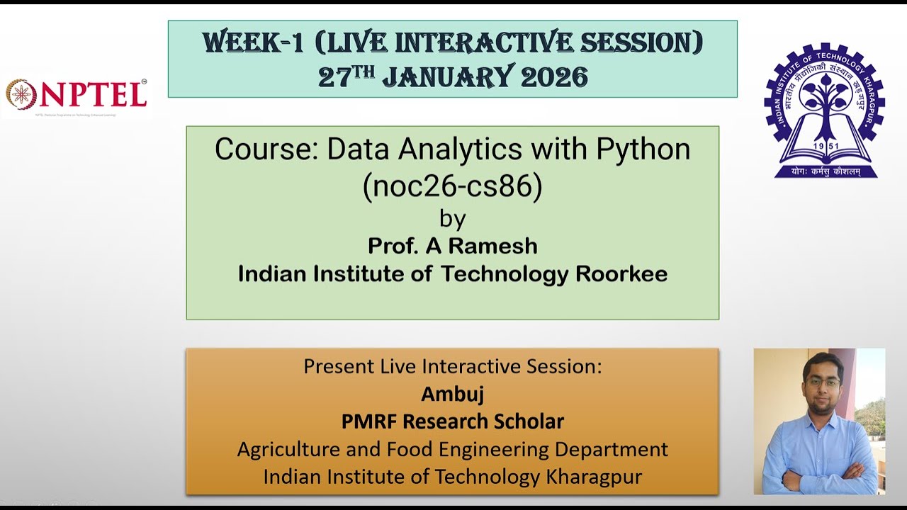 Week-1 Course: Data Analytics with Python (noc26-cs86)