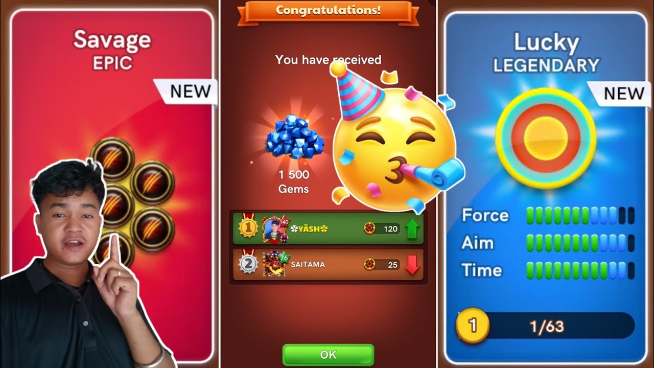 🔥 Finely My Favourite Striker Open 😘🔥 New Puck Open 🔥 Indirect Gameplay 🔥 Gaming Yash Carrom Pool 🔥