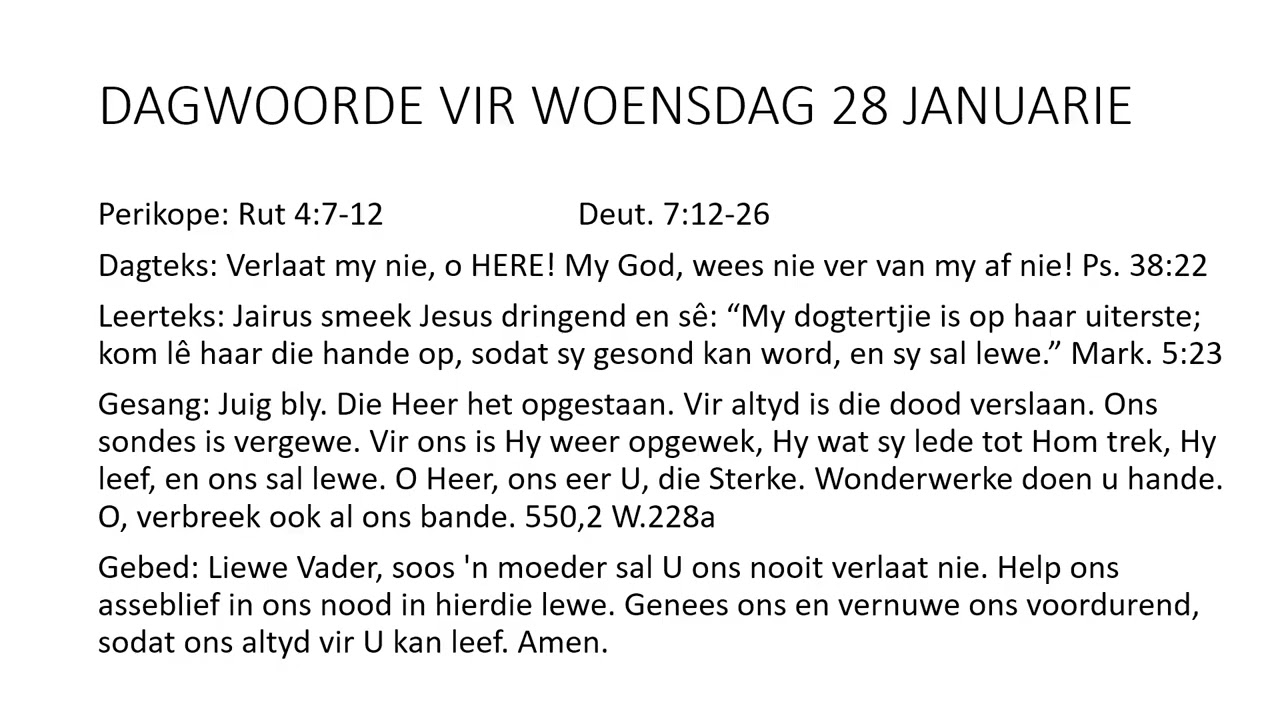AANBIDDINGSDIENS MET SANG EN GEBED