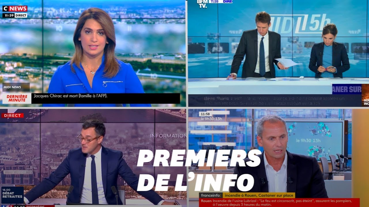 Le branle-bas de combat sur les cha&icirc;nes TV pour annoncer la mort de Chirac