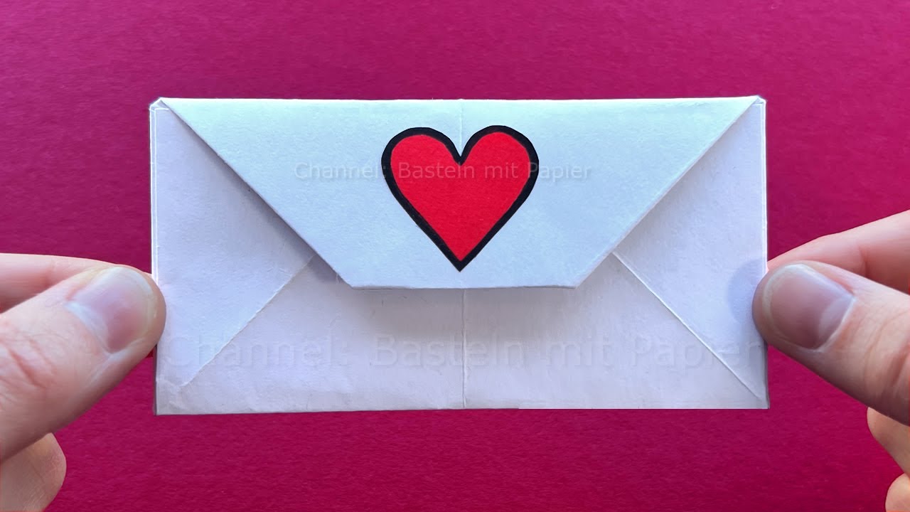 Origami Brief zum Muttertag mit basteln: Briefumschlag falten mit Din A4 f&uuml;r Muttertagsgeschenke 💌❤