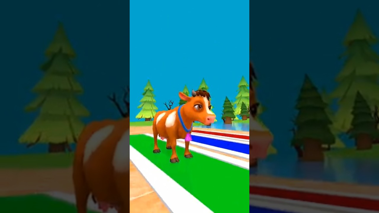 Funny 3D Animals Go CRAZY on Long Slide 