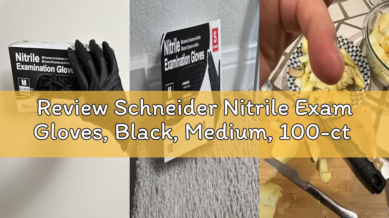 Review Schneider Nitrile Exam Gloves, Black, Medium, 100-ct Box, 4-mil, Latex-Free, Powder-Free, Foo