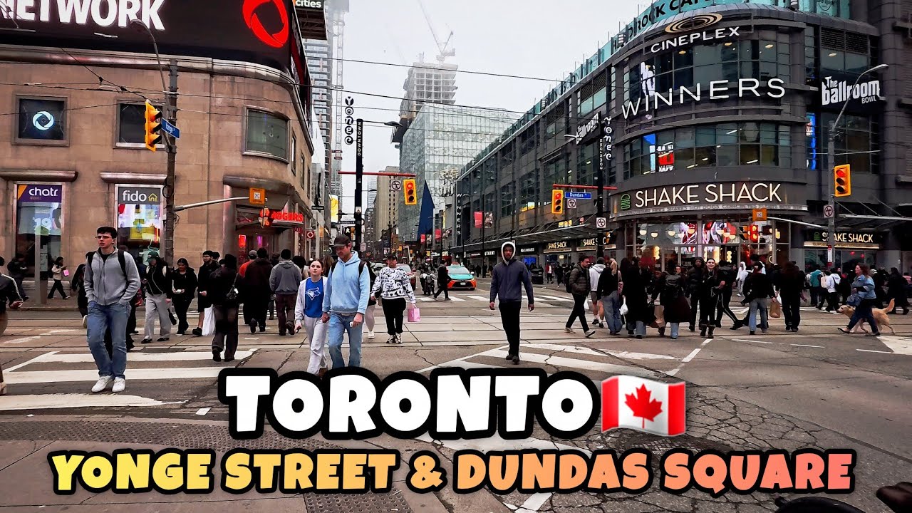Toronto 🇨🇦 Yonge St Dundas Square Downtown Walking Tour City Life Canada 4k 2026