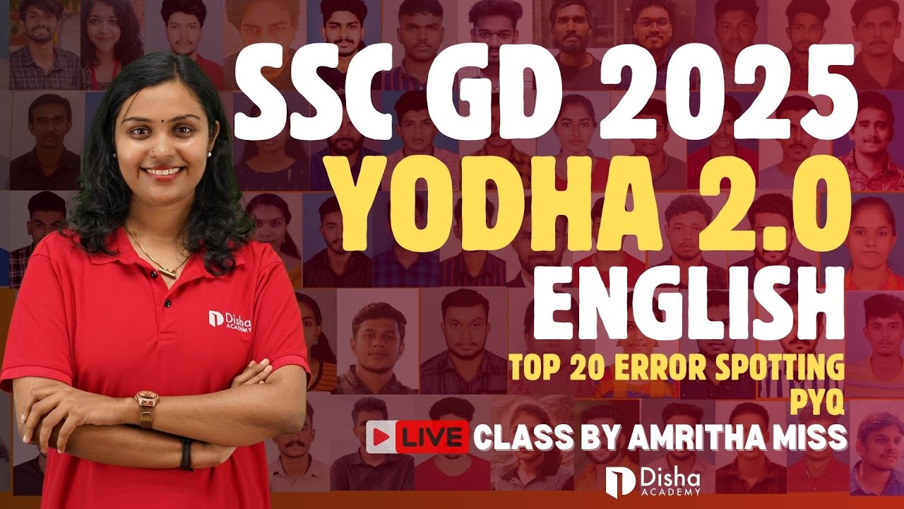 SSC GD YODHA 2.0 2025 ENGLISH TOP 20 ERROR SPOTTING#ssc #sscgd