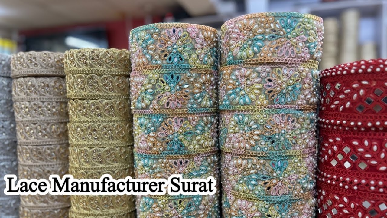 मात्र ₹30 रुपए में खरीदे और ₹100 में बेच लो | Fancy Lace, Cut piece, Latkan | Wholesale Market #lace
