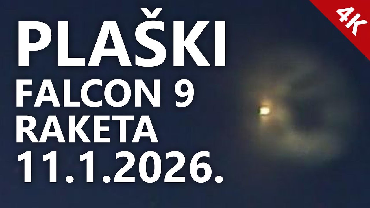 SpaceX raketa Falcon 9 vidljiva iz Plaškog (4K) (11.1.2026.) #falcon9 #spacex #hrvatska