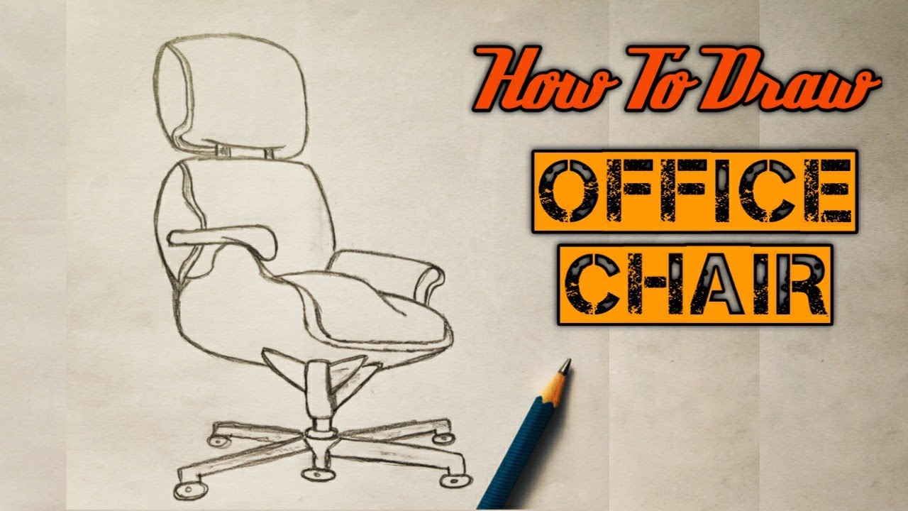 How to draw a Office Chair drawing | Chair drawing