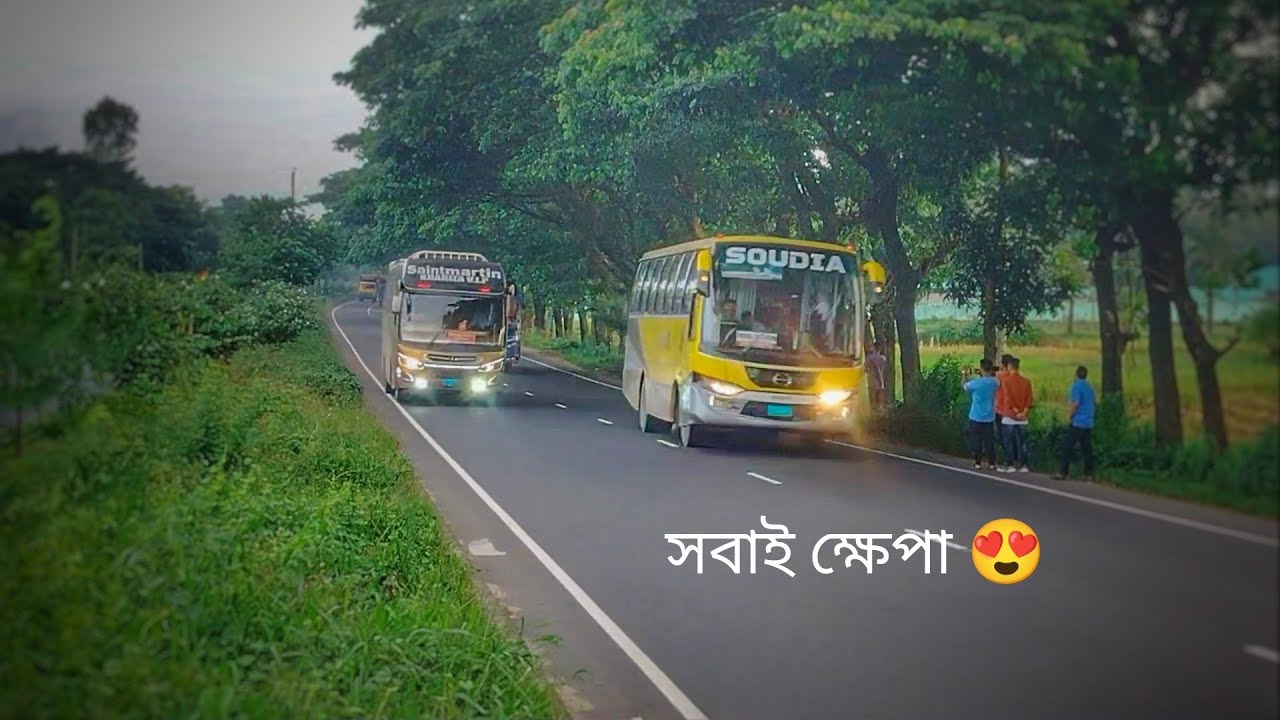 ট্যুরের বাস দেখে সবাই ক্ষেপে গেলো 😍। Ena,Hanif,Econo,jonaki,volvo।  thrilling bus race bd। n1।  bus